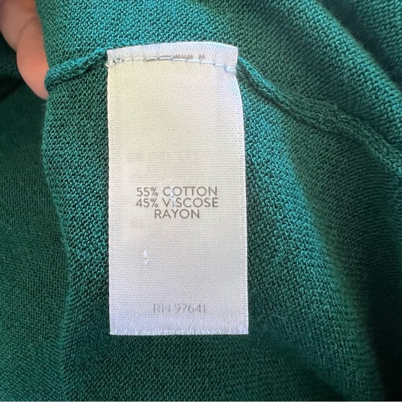 J. Jill Wearever Collection Emerald Green Open Front Longline Duster Cardigan - Picture 4 of 5